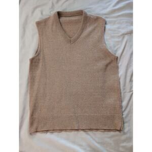 Vintage V-Neck Sweater Vest Light Camel /Taupe Size Medium. Eclectic Grandpa,...